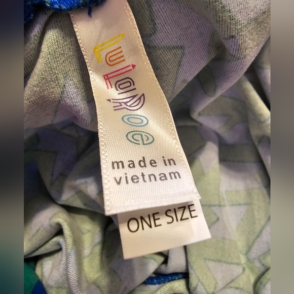 Lularoe Leggings 2 Pack One Size-Green-Blue/Multicolor - Picture 6 of 9